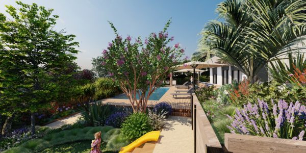 Aménagement d'un jardin en pente - Escaliers - Terrasses - Piscine